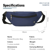 Sac banane unisexe personnalisé avec logo, en nylon imperméable, idéal pour la course, fermeture éclair, forme oreiller – Vente en gros