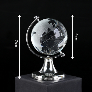 High Quality Handmade Crystal Transparent Glass Laser Engraved Sphere <b>Mini</b> Earth Globe for Decoration - Product Image 4