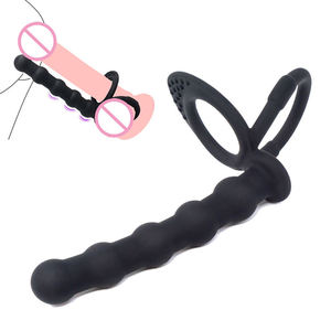 Anéis Anais de Silicone Preto, Plug Anal, Brinquedos Sexuais para Mulheres, Homens e Gays, Estimulador de Ponto G - Product Image 1