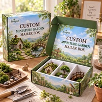 Boîte d'expédition personnalisée pour jardin miniature, emballage en papier brillant, carton pliable pour les commandes par abonnement e-commerce