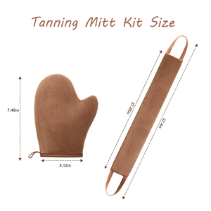 Mitaine applicatrice auto-bronzante Nature Brown, douce et sans traces, pour application de lotion dorsale, faux bronzage, kit 2-en-1 - Product Image 4