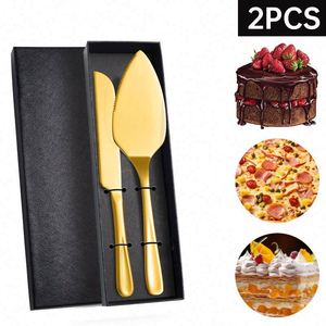 Stainless Steel Gold Cutlery Set Wedding Cake Knife and Server Pizza Cutter-Premium Cake Tools and Server Set - Product Image 2