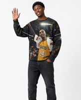 Pull en tricot viscose/coton personnalisé pour le basketball, impression 3D, motif intégral, col rond, pull sportif pour hommes, conception OEM ODM, vente en gros