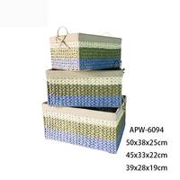 Boîtes en papier colorées, boîtes de rangement en papier doublées de rotin, paniers de rangement pour enfants, paniers à linge, paniers à collations