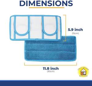 Mocio a secco riutilizzabile in microfibra resistente lavabile in lavatrice <span class=keywords><strong>per</strong></span> pulizia del pavimento compatibile con 4 Pack con palo in alluminio - Product Image 3