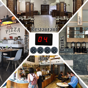 Không dây nhà hàng máy nhắn tin hệ thống, 8 cái nút không thấm nước + 1 LCD máy tính để bàn nhận, tầm xa cho quán cà phê khách sạn, CE chứng nhận - Product Image 3