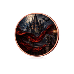 2 Monedas de Cobre Fino .999 con Diseño de Drácula Vampiro Impreso en Color UV, <span class=keywords><strong>1</strong></span> onza, con Doble Cápsula - Product Image 3
