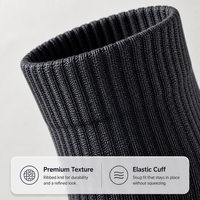 Chaussettes noires côtelées mi-mollet pour baskets, uniformes de travail, tenues scolaires et style décontracté