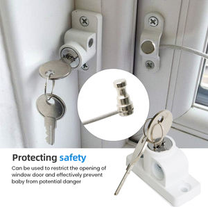 <strong>Door</strong> Cabinet Drawer Prevent Children Falling Cable Window <strong>Restrictor</strong> with 2 Keys - Product Image 3