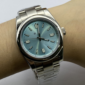 Sky Blue Dial Men's <b>Automatic</b> Mechanical Watch with Fair Skin Tone NH35 Movement Waterproof Business <b>Wristwatch</b> - Product Image 4