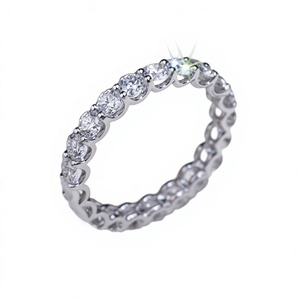 Bague de mariage unisexe en or blanc 14 carats plaqué rhodium avec diamant de laboratoire VVS1 certifié IGI, prix d'usine - Product Image 2