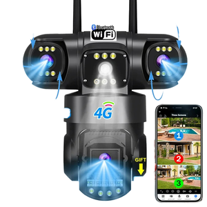 Caméra <span class=keywords><strong>de</strong></span> sécurité intelligente à 3 objectifs, stockage en nuage, sans fil, V380 Pro, caméra CCTV, IP66, étanche, caméra avec carte SIM 4G - Product Image 1