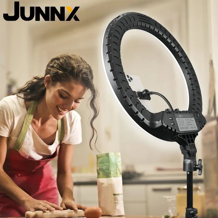 JUNNX — éclairage LED Ring Light 18 pouces avec trépied de 45CM, lumière pour photographie, vidéo et téléphone, OEM