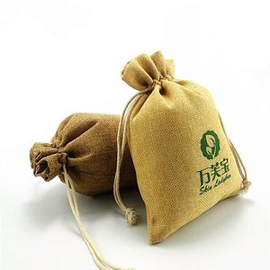 Promotional Custom Burlap <b>Pouches</b> Bag <b>Drawstring</b> for Jewelry Packing Bag Coffee Beans Bag - Product Image 5