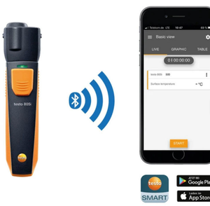 Thermomètre infrarouge Testo 805i original, sonde intelligente et sans fil, en stock - Product Image 2