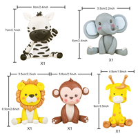 Décoration de gâteau pour animaux de la jungle safari lion girafe singe éléphant zèbre pour animaux sauvages sur le thème anniversaire bébé douche fête fournitures