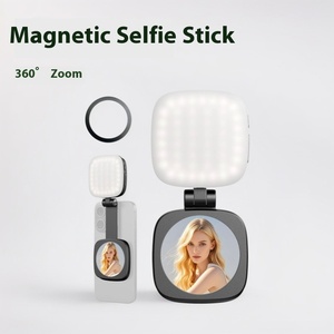 Specchio Portatile Magnetico in ABS Personalizzato con Luce LED e Tracciamento Intelligente, Caricatore Incluso per Cruscotto Auto, Selfie e Trucco - Product Image 3