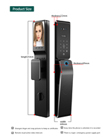 Serrure de porte intelligente numérique biométrique avec lecteur d'empreintes digitales, clavier tactile, carte RFID pour porte principale, usage domestique, fournisseur d'usine B2B