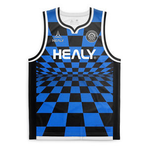 Personalizable más tamaño sin mangas tablero de ajedrez baloncesto Jersey transpirable ajuste seco impreso Elegante ropa deportiva para el equipo - Product Image 1