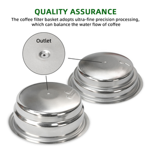 1PCS Wieder verwendbare 51mm Kaffeefilter Tassen Espresso-Kaffeefilter Doppelschicht-Druck filter filter körbe für Delonghi - Product Image 6