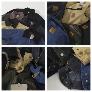 Low MOQ Custom Logo Vintage Washed Canvas Detroit <strong>Jacket</strong> with <strong>Corduroy</strong> Collar for <strong>Men</strong> OEM ODM - Product Image 5