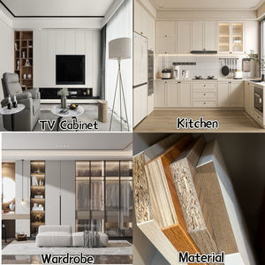 خزانات مطبخ معيارية مخصصة ، خزانة مطبخ حديثة من الحجر المتكلس مع حوض ، جزيرة مطبخ - Product Image 4