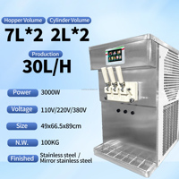 Máquina de Helado Suave Comercial Yourtime de 30L/H para Mostrador, 8 Programas, Yogurt Congelado, Certificación ETL y CE, Máquina Combinada para Bebidas Congeladas