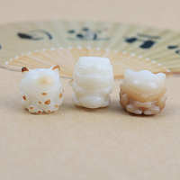 Jade blanco Bodhi Root Lotus tallado cuentas dispersas carbón flores flotantes semillas artesanías creativas DIY cuentas redondas pulsera
