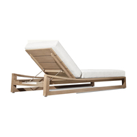 Luxuriöser Moderner Teakholz Outdoor-Liegestuhl mit Kissen - Faltbares Design für Hof, Strand und Garten
