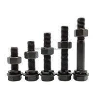 Baut kepala segi enam Grade 8.8 10.9 12.9 dengan mesin cuci baut Hex hitam dan mur 30mm M8 M10 M16 M30