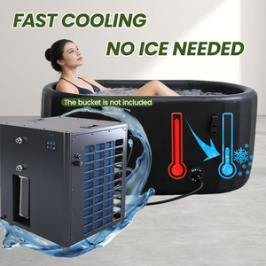 Refroidisseur d'eau pour bain de glace ZT Factory 1,5 CV à refroidissement par eau, compresseur télécommandé, pompe intégrée, filtre, contrôle précis - Product Image 4