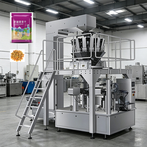 Machine d'emballage granulaire rotative automatique à décharge stable et haute vitesse <span class=keywords><strong>pour</strong></span> sachets préformés de <span class=keywords><strong>noix</strong></span>, de sucre et de sel - Product Image 1