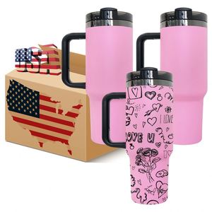 Vaso Personalizado con Grabado Láser, 40 oz, Color Rosa, con Base Plateada Negra, Tapa y Pajita - Product Image 4