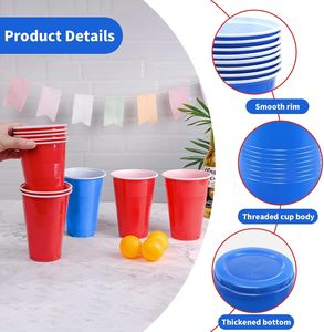 Ensemble de Beer <span class=keywords><strong>Pong</strong></span> en Plastique Premium Édition Ultime pour Fêtes – 24 Gobelets de 16 oz, 24 Balles de <span class=keywords><strong>Ping</strong></span>-<span class=keywords><strong>Pong</strong></span> Taille Réglementaire – Jeu d'Été Durable pour Fêtes - Product Image 4