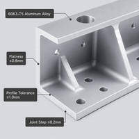 Composants de profilés en alliage d'aluminium sur mesure usinés avec précision, avec services de découpe, soudage et anodisation, série 6000, tempérage T4/T5/T6