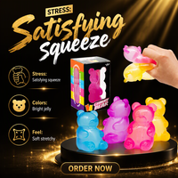 Jouet anti-stress créatif et coloré en forme de petit ours en maltose, jouet à presser transfrontalier, provenant d'un grossiste du Guangdong