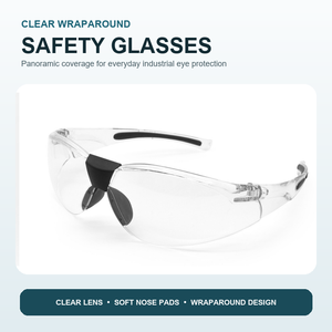 <span class=keywords><strong>Gafas</strong></span> <span class=keywords><strong>de</strong></span> <span class=keywords><strong>Seguridad</strong></span> Transparentes Envolventes al por Mayor, Lentes Protectoras Industriales con Lente Panorámica y Almohadillas Nasales Suaves - Product Image 1