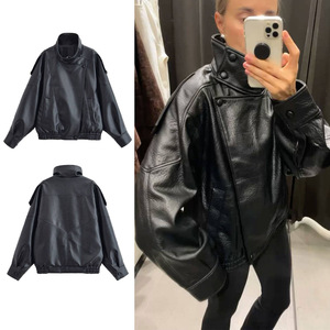 Vêtements pour femmes élégants de style europé<span class=keywords><strong>en</strong></span> et américain, nouvelle mode d'automne, vente <span class=keywords><strong>en</strong></span> gros, <span class=keywords><strong>veste</strong></span> <span class=keywords><strong>en</strong></span> <span class=keywords><strong>simili</strong></span> <span class=keywords><strong>cuir</strong></span> 3D - Product Image 1