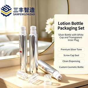 Silver Metallic Squeeze Tube with Roller Ball Applicator Cap for Hair Growth Serum - Product Image 2