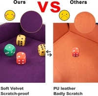 Plateau de roulement de dés hexagone pliable porte-dés en cuir PU pour jeux de dés comme RPG, MDN et autres jeux de table