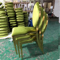 Chaises côtes dorées en acier inoxydable Chaises de fête pour mariages Siège rose Location de chaises Louis de mariage