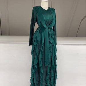 Robe Élégante pour Femme, Nouveau Design Tendance, Col Rond, Volants et Plissés, Été 2025, Vente en Gros Boutique - Product Image 3