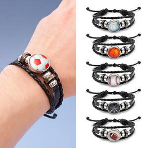 Pulsera tejida con logotipo de Club de campeonato de fútbol europeo, juego de campeones, GEMA, pulseras de cuero sintético ajustables - Product Image 3