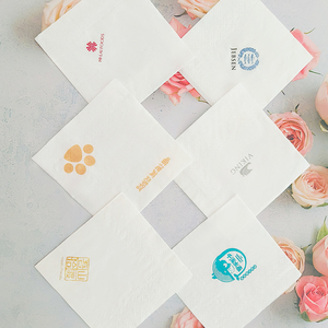Biểu Tượng Tùy Chỉnh Bột Giấy Trinh Nữ Serviettes 1-3 Ply Ăn Trưa Khăn Ăn Màu Và Dập Nổi Phong Cách Với In Túi - Product Image 1