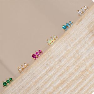 Trinity Birthstone Climbers |   Pendientes de Acero Inoxidable con Baño de Oro de 18K PVD y Circonita, con Piedra de Nacimiento, para Mujer |   Resistente al Agua y Duradero - Product Image 3