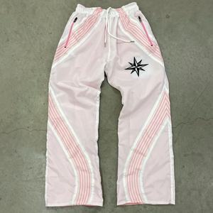 Custom Striped Heavyweight Stacked Nylon Joggers Straight Wide Leg <b>Men's</b> <b>Pants</b> Oversized Flared Baggy Print <b>Camo</b> Sweatpants - Product Image 3