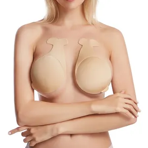 Mei Xiao ti thiết kế Mới Cá Heo Áo ngực vá thoáng khí vô hình núm vú Bìa nâng lên tái sử dụng Silicone Áo ngực cho phụ nữ