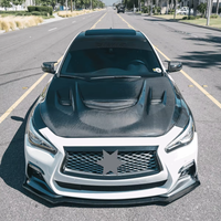Capot Carbone V5 Style Démon MRD pour Infiniti Q50 2014+ Q60 2017+ en Fibre de Carbone Nid d'Abeille