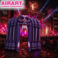 Porte d'entrée gonflable personnalisée pour Halloween, arche gonflable commerciale pour Halloween, portail gonflable d'extérieur pour maison hantée d'horreur