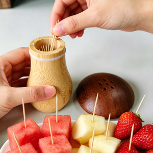 <b>Bamboo</b> Mushroom Toothpick Holder Handmade For Dining <b>Table</b> Decor - Product Image 2